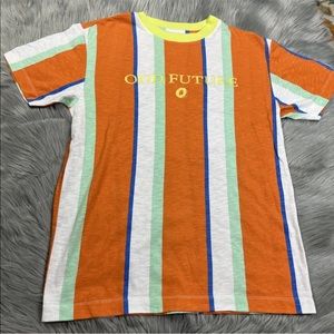 Odd Future Orange White Blue Striped T Shirt